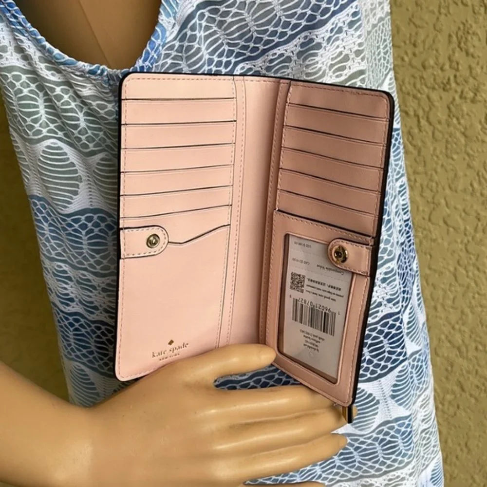 Kate Spade Madison Large Slim Bifold Wallet Conch Pink NWT - Picture 14 of 16